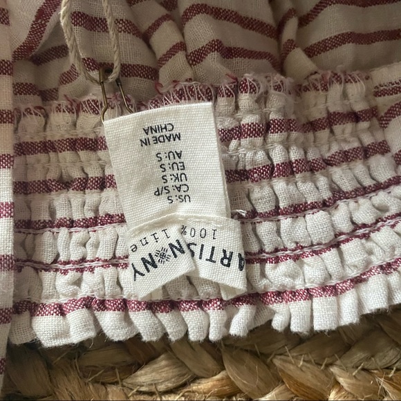 Red and white striped women’s button down dress - Picture 3 of 4